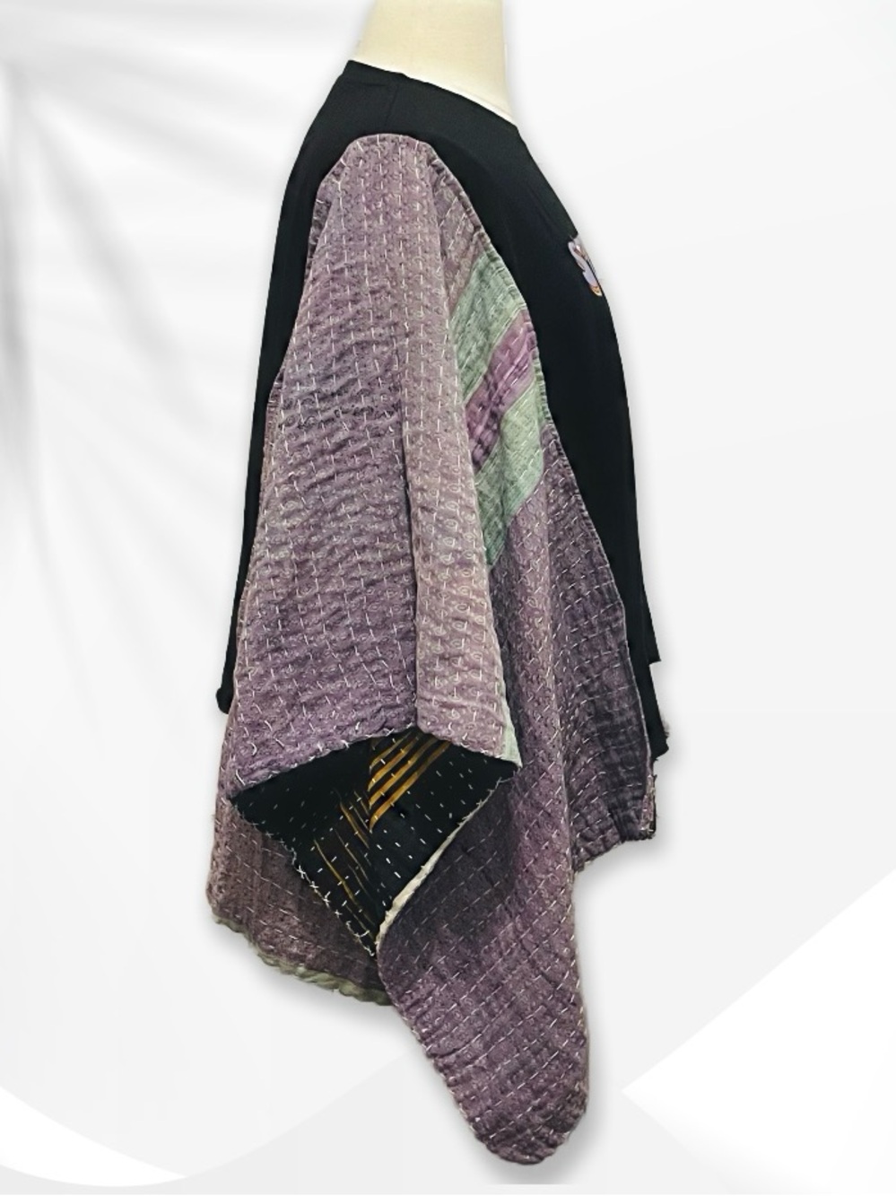 Custom Up-Cycle Stevie Nicks Graphic Pullover with Kantha Sleeves L-2X - Picture 6 of 16